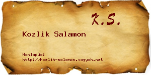 Kozlik Salamon névjegykártya